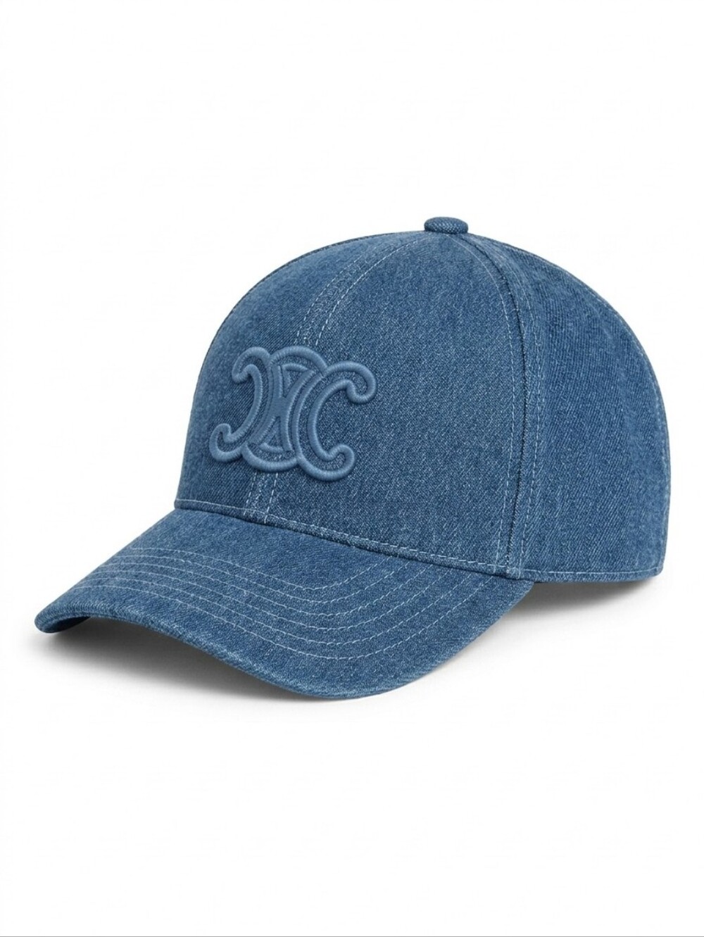 🔥NWT‼️✨ CELINE ✨ Authentic Denim Blue Triomphe Baseball Cap Hat - Unisex - Picture 2 of 12